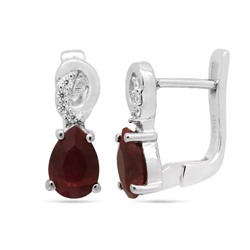 Серьги из серебра рубин корунд, Алена