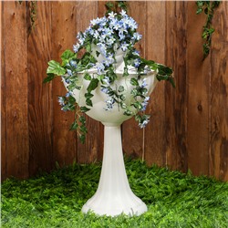 Клумба пластиковая, 2 яруса, d=25–55 см, высота бортика 87 см, на высокой ножке, белая