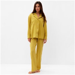 Пижама женская (рубашка, брюки) KAFTAN Basic, размер 40-42, охра