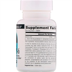 Source Naturals, Ферментированный витамин B6, 100 мг, 60 таблеток