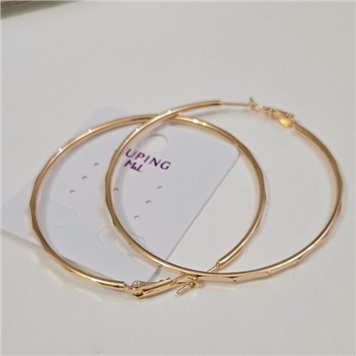 Серьги крупные конго с гранями, коллекция "Xuping", покрытие позолота, арт. 101.076