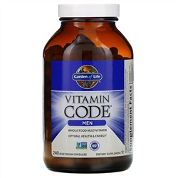 Garden of Life, Vitamin Code, мультивитамины из цельных продуктов для мужчин, 240 вегетарианских капсул