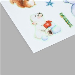 Наклейки новогодние со светящимся слоем «С Новым годом», 14.5×10.5 см