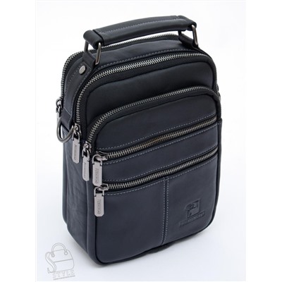 Сумка мужская кожаная 634M black Fuzhiniao в Новосибирске
