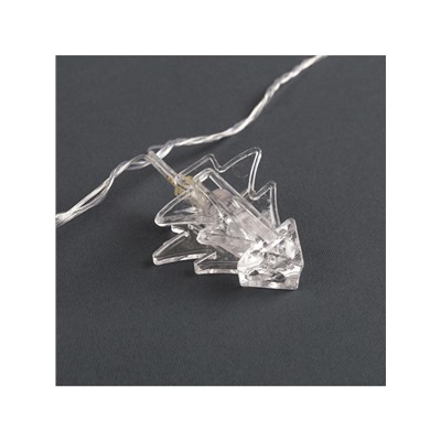 УЦЕНКА Гирлянда «Нить» 4.5 м с насадками «Прищепки-ёлочки», IP20, прозрачная нить, 20 LED, свечение тёплое белое, 220 В