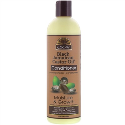 Okay Pure Naturals, Black Jamaican Castor Oil, черное ямайское касторовое масло, кондиционер, 355 мл (12 жидк. унций)