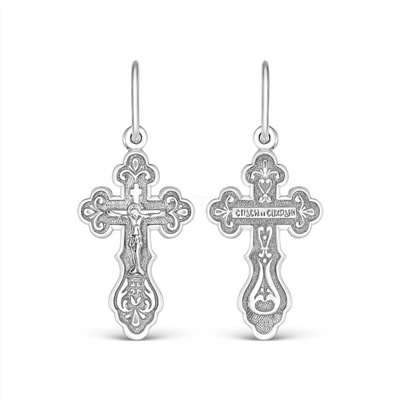 Крест из серебра родированный - 3,1 см 925 пробы 3-292р