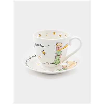 Чайная пара Quinsberry «Маленький принц», чашка 440 мл, блюдце d=16 см, фарфор, белая