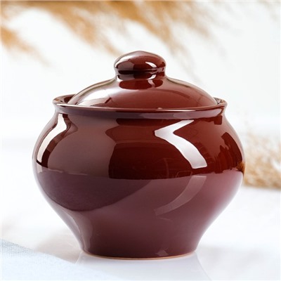 Горшок для запекания Псковский гончар «Стандарт», 500 мл, керамика, коричневый