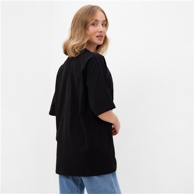 Футболка женская MINAKU: Basic line, чёрная, размер 42