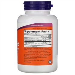 Now Foods, Стандартизированный экстракт из виноградных косточек, 100 мг, 200 растительных капсул