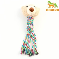 Игрушка с погремушкой мягкая для собак «Медведь» белый, 24 см