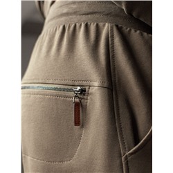 Брюки из тонкого футера с карманом на молнии