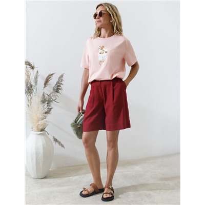 Свободная футболка с принтом из премиального хлопка с эластаном