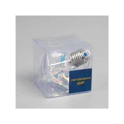 Ёлочный шар «Морозный кристалл», 11×7.5 см, 1 LED, от батареек, свечение RGB