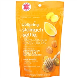 UpSpring, Stomach Settle Drops, Lemon-Ginger Honey, 28 Individually Wrapped Drops, 4.0 oz (112 g)
