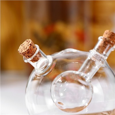 Бутыль стеклянная для соусов и масла 2 в 1 «Фьюжн. Сфера», 180/70 мл, 8×8×8.5 см