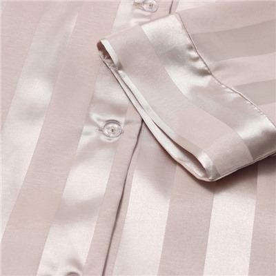 Пижама женская (рубашка, брюки) KAFTAN Silk «Полоска», цвет кремовый, размер 44-46