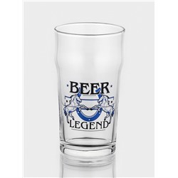 Пивной стакан «Пейл-эль. Лошади. Beer Legend», 570 мл, стекло, прозрачный, рисунок МИКС