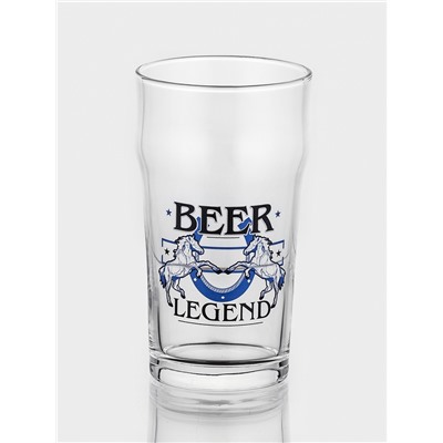 Пивной стакан «Пейл-эль. Лошади. Beer Legend», 570 мл, стекло, прозрачный, рисунок МИКС