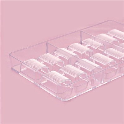 Форма для конфет и шоколада «Шоколатье», 20×12×2.5 см, 14 ячеек 3.3×2.1×1.5 см, прозрачная