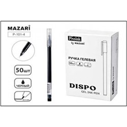 Ручка гелевая "DISPO" 0.5 мм черная, игольчатый пишущий узел P-101-4 Proink