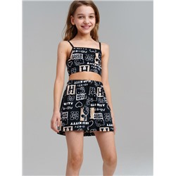 Комплект трикотажный для девочек: майка, шорты