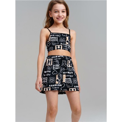 Комплект трикотажный для девочек: майка, шорты