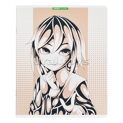 Тетрадь 48л. клетка "Аниме девушки ГРИН"