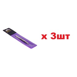 Mertz Пинцет косметический прямой 212-N серебро 8см 3шт