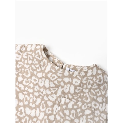 Футболка для девочки из муслина KAFTAN, бежевая, рост 128 см