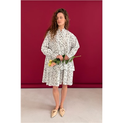 Платье  PUFF059/07/Белый, черный