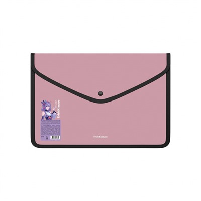 Папка с кнопкой  А4 160мкм 61165 Matt Manga обшитая, с текстильной вставкой непрозрачная ErichKrause