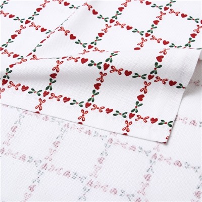 Дорожка на стол Этель Flower Cage 40×149 см, 100% хлопок, рогожка 186 г/м², белая