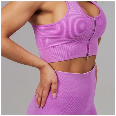 Топ спортивный на молнии женский ONLYTOP, размер М, розовый