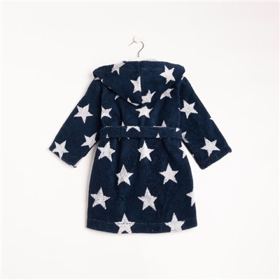 Халат махровый детский «Крошка Я. Звездочки», размер 28, синий