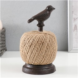 Фигурка-катушка для ниток «Птица на жёрдочке», чугун, 9×9×17.5 см