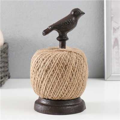 Фигурка-катушка для ниток «Птица на жёрдочке», чугун, 9×9×17.5 см