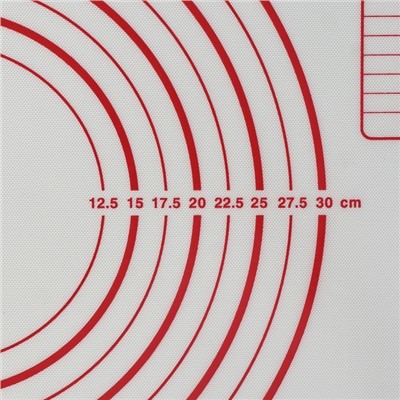 Коврик для выпечки и раскатки теста с разметкой, армированный, силикон, 40×60 см, белый