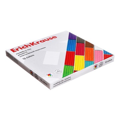 Пластилин ErichKrause Basic,12 цветов, 192 г, в картонной упаковке