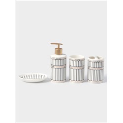 Набор аксессуаров для ванной комнаты «Греция», 4 предмета, мыльница, дозатор 350 мл, два стакана, серый