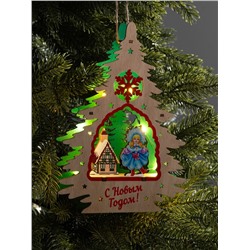 Подвеска световая «Снегурочка», 16×3×22.5 см, 6 LED, от батареек, свечение тёплое белое