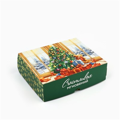 Упаковка для кондитерских изделий новогодняя «Счастливых мгновений», 20×17×6 см