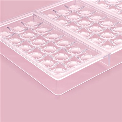 Форма для шоколада KONFINETTA «Поп-ит», 27.5×17.5×2.5 см, 3 ячейки 15.3×7.5×0.8 см, пластик, прозрачная