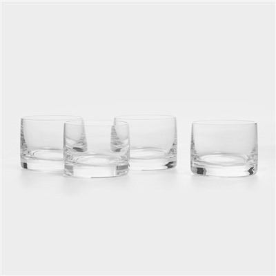Набор стаканов для виски из хрустального стекла «Идеал», 110 мл, 4 шт.