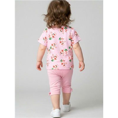Комплект детский трикотажный для девочек: джемпер (футболка), брюки (легинсы укороченные)