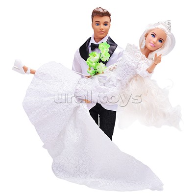 Кукла 29 см София и Алекс (руки и ноги сгибаются,свадьба, в комплекте акс.)