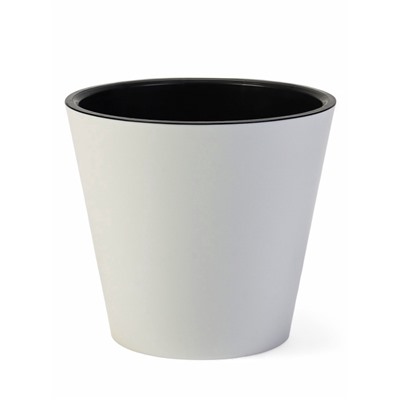 Кашпо для цветов с дренажной вставкой Rosemary, 4 л, d=20 см, пластиковое, белое