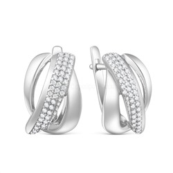 Кольцо из серебра с и фианитами родированное 925 пробы К-4227-Р