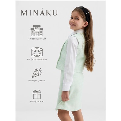 Жилетка для девочки, MINAKU :Party Dress, зелёная, рост 146 см